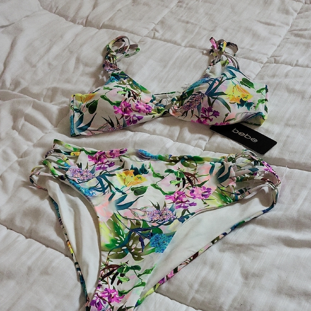 Bebe Multicolor Floral Bikini